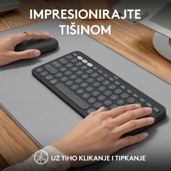 Tipkovnica + Miška LOGITECH Pebble 2 Combo, brezžična, črna