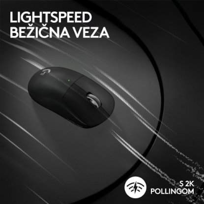 Miška LOGITECH Pro X Superlight 2, brezžična, optična, 32000dpi, črna, USB