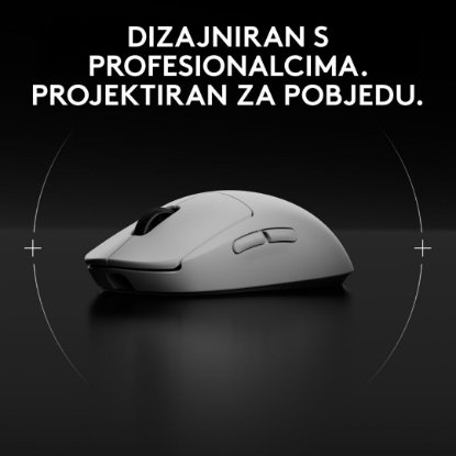 Miška LOGITECH Pro 2 Lightspeed, RGB, optični, brezžična, 32000dpi, bela