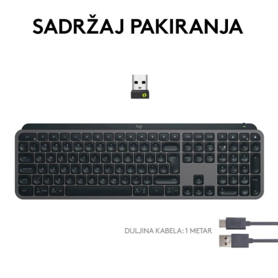 Tipkovnica LOGITECH MX Keys S, brezžična, Bluetooth, črna