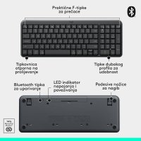 Tipkovnica + miška LOGITECH MK250 Compact Bluetooth komplet, brezžična, črna