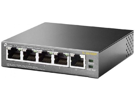 Stikalo TP-LINK TL-SG1005P, 5×RJ45 10/100/1000, 4×PoE, kovinsko