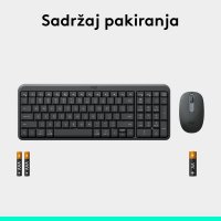 Tipkovnica + miška LOGITECH MK250 Compact Bluetooth komplet, brezžična, črna