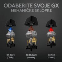 Tipkovnica LOGITECH Gaming G513 Carbon, RGB, mehanička, GX Brown Tactile, US layout, črna