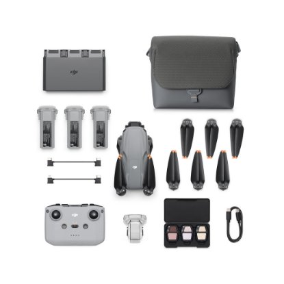 Dron DJI Air 3S Fly More Combo (DJI RC-N3), 4K UHD kamera, 3-axis gimbal, vreme leta do 45min, upravljanje daljinskim upravljačem, sivi