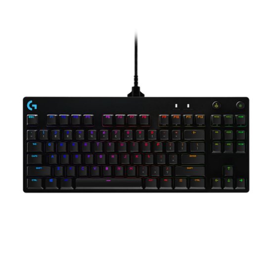 Tipkovnica LOGITECH G Pro TKL, GX Blue, mehančna, RGB, črna, USB
