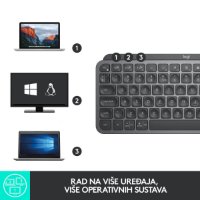 Tipkovnica LOGITECH MX Keys mini, brezžična, BT, siva