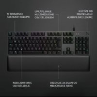 Tipkovnica LOGITECH Gaming G513 Carbon, RGB, mehanička, GX Brown Tactile, US layout, črna