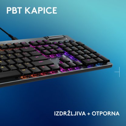 Tipkovnica LOGITECH Gaming G915 X Tactile, RGB, mehanička, US Layout, USB, črna