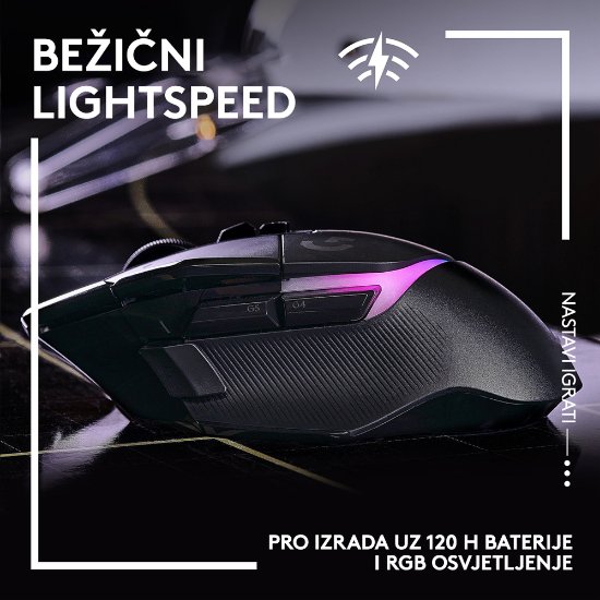 MiškaLOGITECH Gaming G502 X Plus RGB, optični, 25000dpi, brezžična, črna, USB