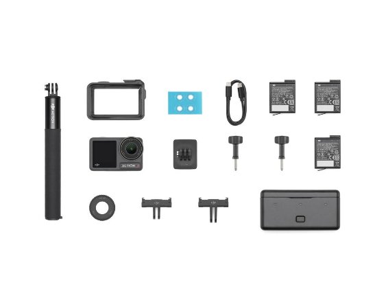 Športna digitalna kamera DJI Osmo Action 4 Adventure Combo, 4K120, 12 Mpixela + HDR, Touchscreen, Voice Control, WiFi, BT