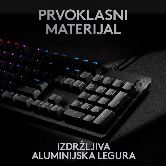Tipkovnica LOGITECH Gaming G513 Carbon, RGB, mehanička, GX Brown Tactile, US layout, črna