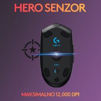 Miška LOGITECH Gaming G305 Lightspeed, brezžična, optična, 12000dpi, črna, USB
