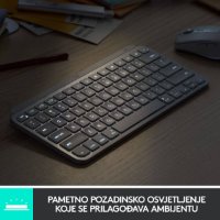 Tipkovnica LOGITECH MX Keys mini, brezžična, BT, siva