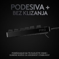 Tipkovnica LOGITECH G Pro TKL, GX Blue, mehančna, RGB, črna, USB