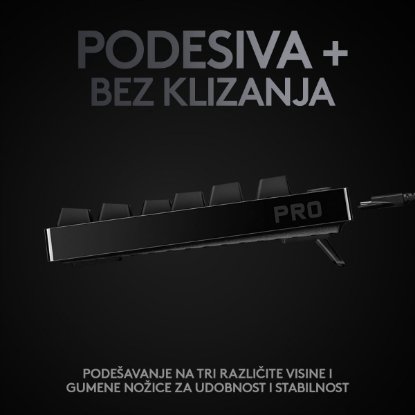 Tipkovnica LOGITECH G Pro TKL, GX Blue, mehančna, RGB, črna, USB