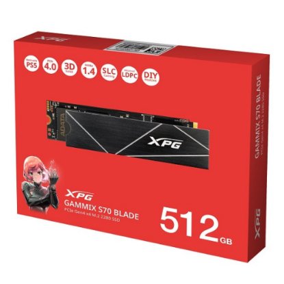 SSD zunanji 512GB ADATA Gammix S70 Blade, 7200/2600 MB/s, črn