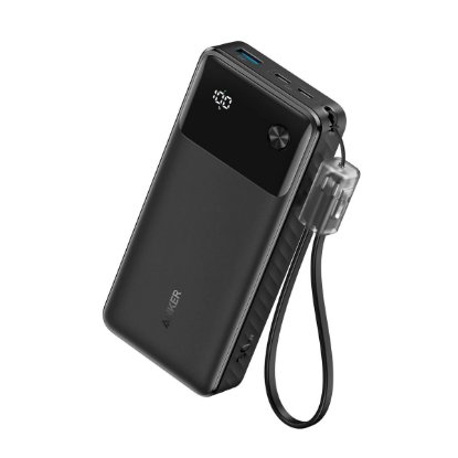 Mobilni USB polnilec ANKER Powerbank 20000mAh, 30W, USB-C kabel, črni