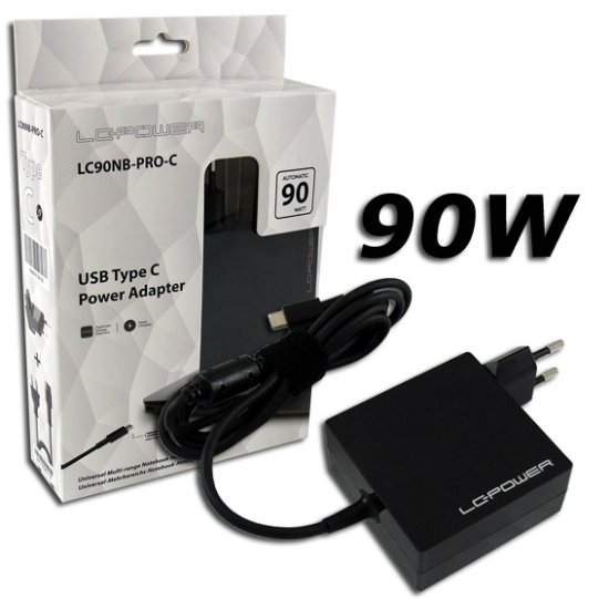 Napajalnik za prenosnik LC POWER LC-NB-PRO-90-C, USB-C, 90W, univerzalni