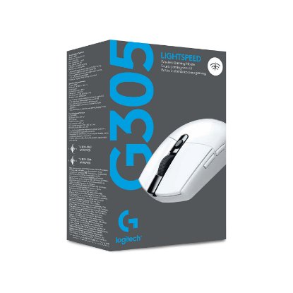 Miška LOGITECH Gaming G305 Lightspeed, brezžična, optična, 12000dpi, bela, USB