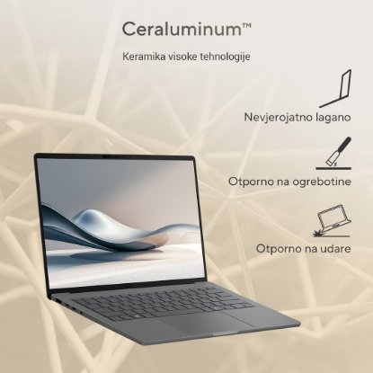 Prenosnik ASUS ZenBook 14 UX3407RA-QD026X / Snapdragon Elite X1E 78 100, 32GB, 1TB SSD, Qualcomm Adreno, 14" WUXGA OLED, Windows 11 Pro, sivi