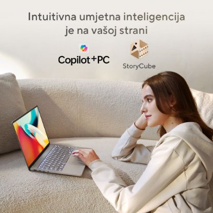 Prenosnik ASUS ZenBook 14 UX3407RA-QD026X / Snapdragon Elite X1E 78 100, 32GB, 1TB SSD, Qualcomm Adreno, 14" WUXGA OLED, Windows 11 Pro, sivi