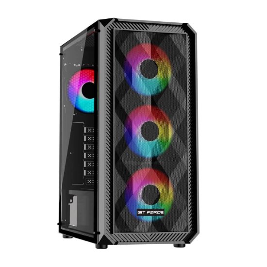 Ohišje BIT FORCE PALADIN CF-4, MIDI, ATX, RGB, črno, window, bez napajalnika