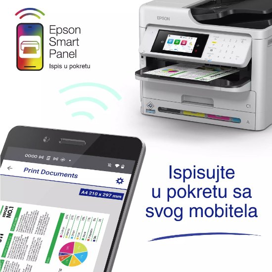 Multifunkcijski Tiskalnik EPSON WorkForce Pro WF-C5890DWF, print/scan/copy/fax, 4800 dpi, USB, G-LAN, WiFi