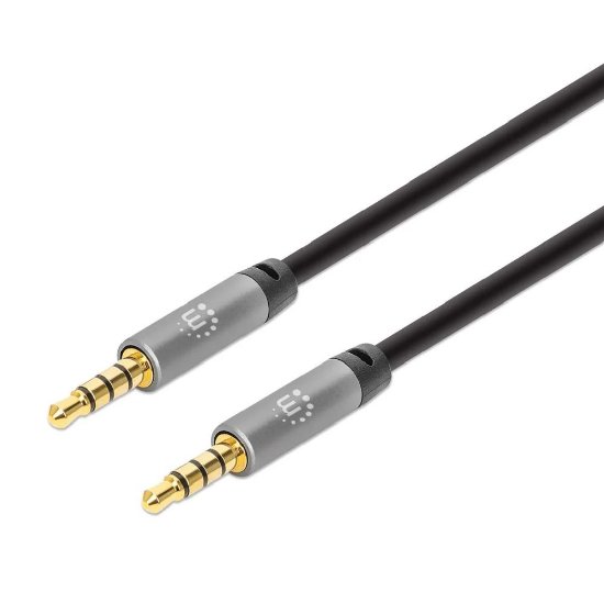Kabel MANHATTAN  3.5 mm (M) na 3.5 mm (M), pozlaćeni, 1m