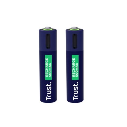 Baterije TRUST AAA, polnilne, 500 mAh, USB-C, 2 kosa