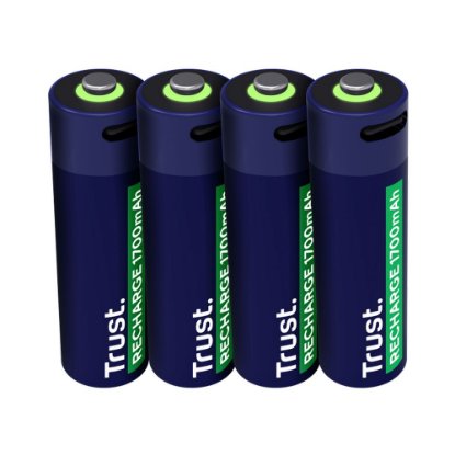 Baterije TRUST AA, polnilne, 1700 mAh, USB-C, 4 kosi