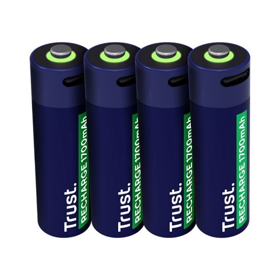 Baterije TRUST AA, polnilne, 1700 mAh, USB-C, 4 kosi