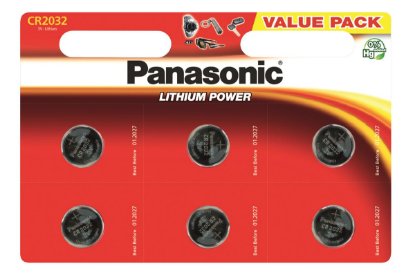 Baterija Panasonic CR2032, 6 kosov