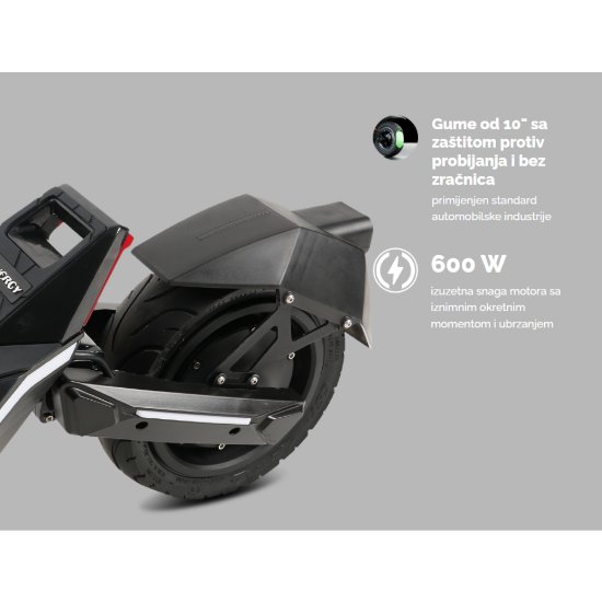 Električni skiro MS ENERGY Flare, autonomija do 60km, hitrost 25km/h, kolesa 10", črni
