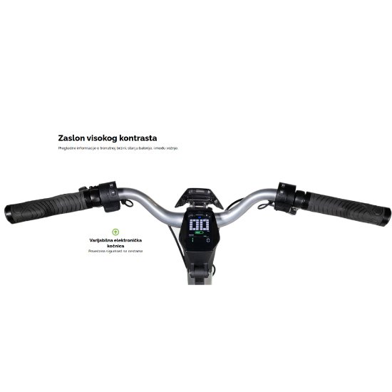 Električni skiro MS ENERGY Flare X, autonomija do 70km, hitrost 25km/h, kolesa 10", sivi