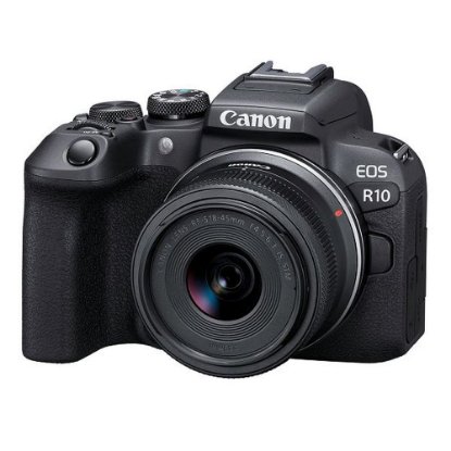 Digitalni fotoaparat CANON EOS R10 + RF-S 18-45mm STM, 24,2 Mp, 4K Ultra HD, črni