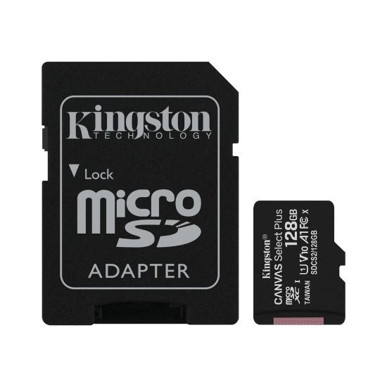 Pomnilniška kartica KINGSTON Canvas Select Plus Micro SDCS2/128GB, SDXC 128GB, Class 10 UHS-I + adapter