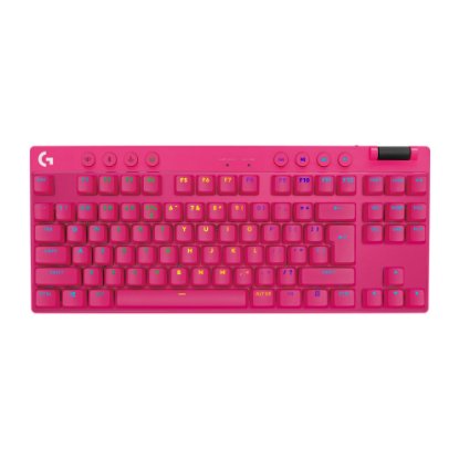 Tipkovnica LOGITECH G Pro X TKL LIGHTSPEED, mehanička, tactile, brezžična, RGB, roza