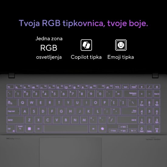 Prenosnik ASUS VivoBook S 15 OLED S5507QA-MA056W / Snapdragon X Elite X1E 78 100, 32GB, 1TB SSD, Qualcomm Adreno, 15.6" 2880x1620 120Hz OLED, Windows 11 Home, sivi