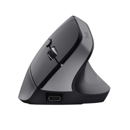 Miška TRUST Bayo+ Ergonomic Wireless, optična, brezžična, BT, 2400dpi, črna