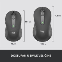 Miška LOGITECH M650, brezžična, optična, 4000dpi, USB, BT, črna