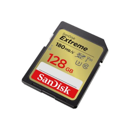 Pomnilniška kartica SANDISK Extreme, SDXC, 128GB, SDSDXVA-128G-GNCIN, class 10, V30 UHS-I U3, 180MB/s