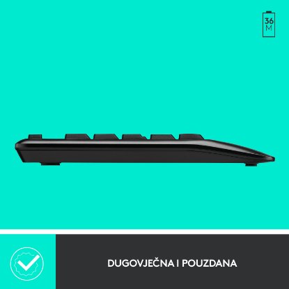 Tipkovnica + miš LOGITECH MK345 Wireless Combo, bežična, črna