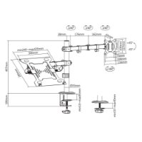 Stalak za monitor in prenosnik SBOX LCD-LM01-2, stolni, do 32", za 1 monitor, črn