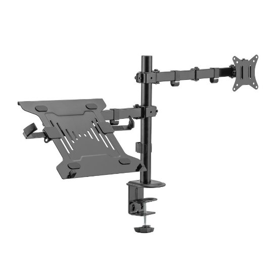 Stalak za monitor in prenosnik SBOX LCD-LM01-2, stolni, do 32", za 1 monitor, črn