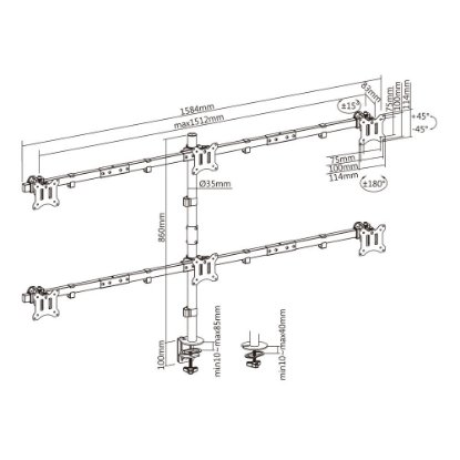 Stojalo za monitor SBOX LCD-352/6-2