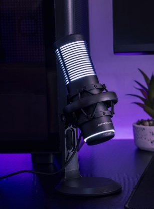 Mikrofon EPOCH Phobos, RGB, namizni, USB, črni