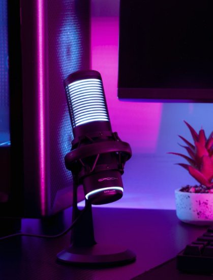Mikrofon EPOCH Phobos, RGB, namizni, USB, črni