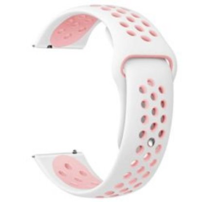 Pašček BELINE Sport Silicone 22mm, beli-rozi