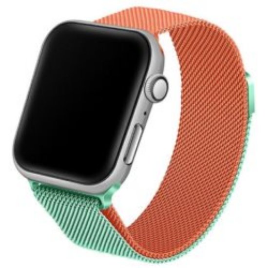 Pašček BELINE Steel za Apple Watch 38/40/41mm, zeleno-oranžni